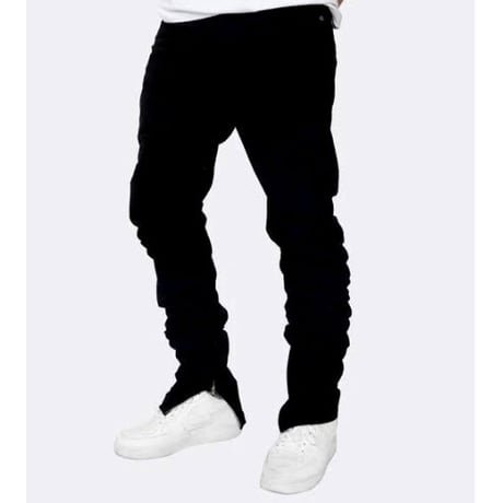 Crysp Denim/Black Zip denim(no damage)