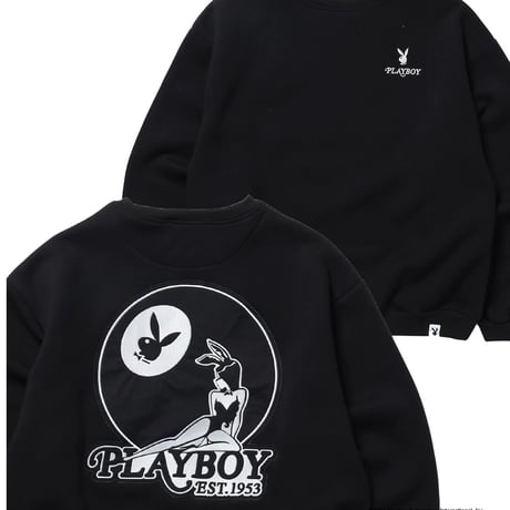 Playboy/Embroid Crewneck Sweatshirts "BLACK"