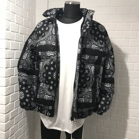 WOSS.official/BANDANA  Puffer Jacket BLACK