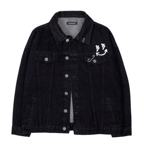 BLACK BLOND/BBD  Smile  logo Black Denim Jacket