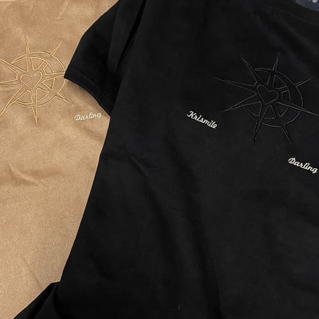 WOSS.official/ Oversized  Suede ANGEL Embroid TOPS