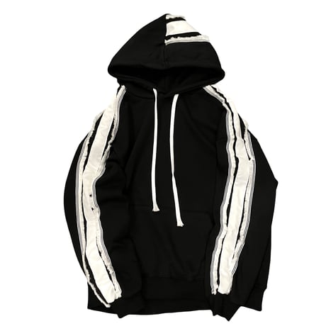 By The R/ Fringe Line Hoodie "BLACK/GRAY"