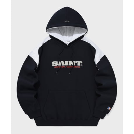 SAINT PAIN/Saint twotone Hoodie "Dark NAVY"