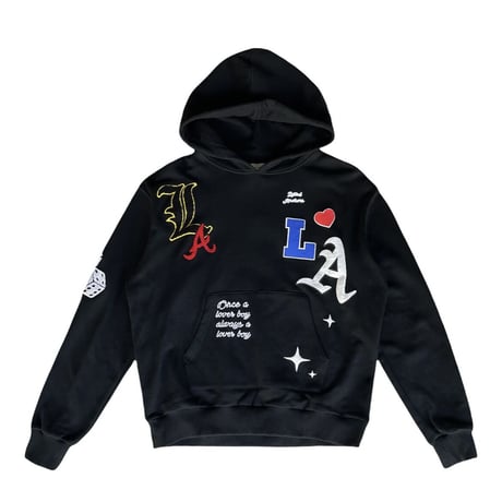 LIFTED UNCHORS/State Chenille Hoodie BLACK