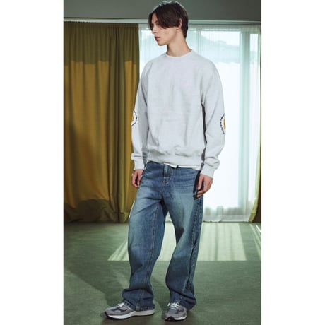 MISTER CHILD/Smile elbow  crewneck "LIGHT GREY"