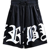 By The R/Big Lettering Mesh Shorts BLACK