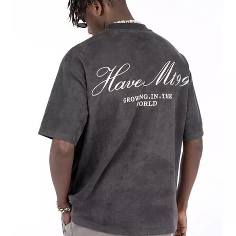 WOSS.official/ Oversized  Suede Print TOPS "BLACK"