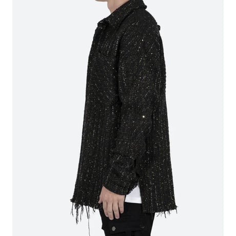 MNML/Tweed flannel Shirts BLACK