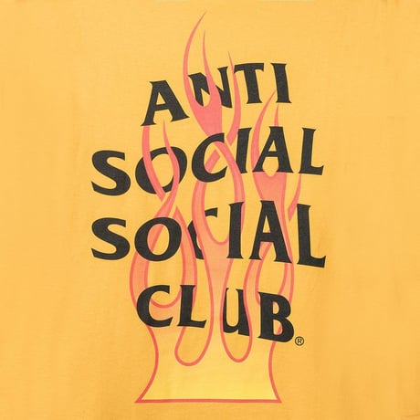 Anti Social Social Club/FLAME Logo Long Sleeve  Yellow