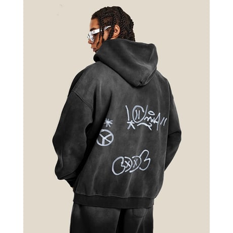 Inflation / Washed Sweat Pants (SET UP) BLACK