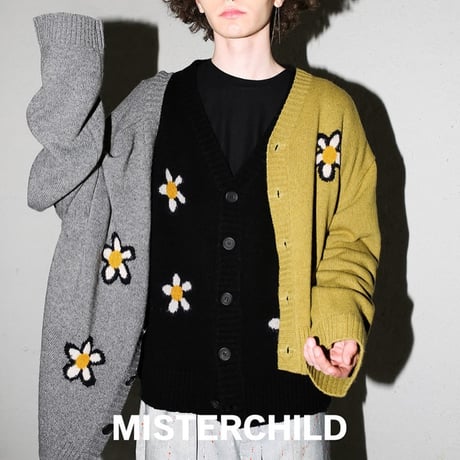 MISTER CHILD/WOOL Knit cardigan "BLACK"