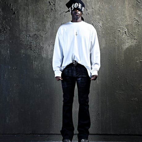 By The R/ Cross Paint Cotton LongSleeve Tee WHITE