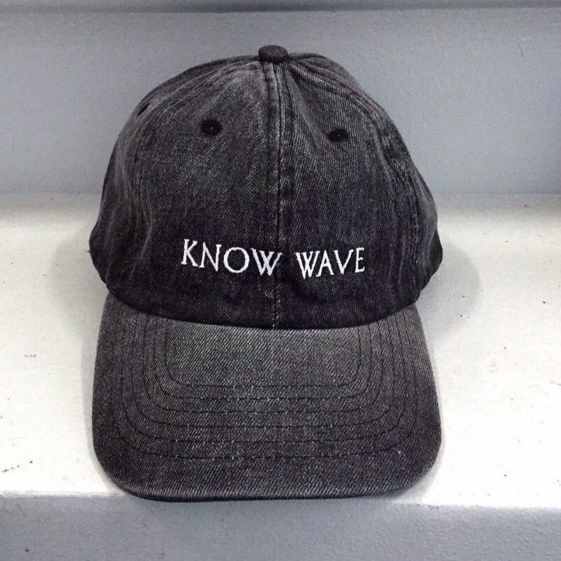 Know Wave/Logo cap BLACK denim