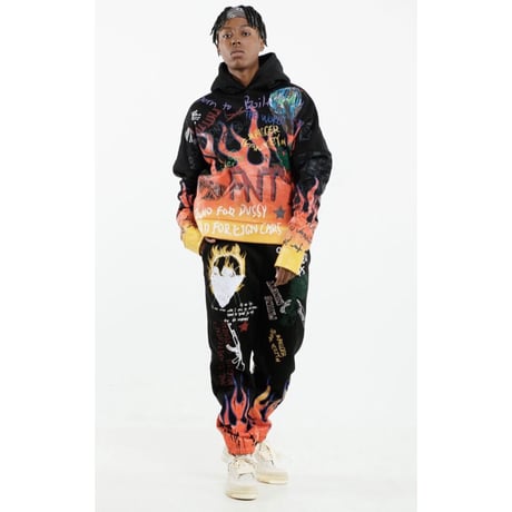 FNTY/Flying FLAME PANTS BLACK