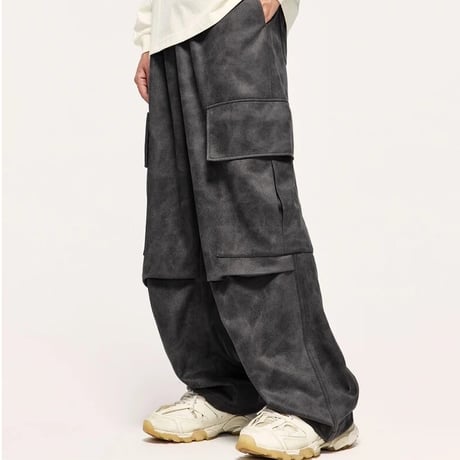 WOSS.official/Suede Cargo Pants Gray