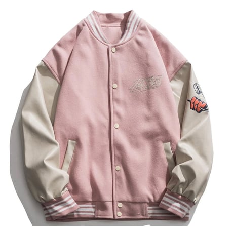 WOSS.official/ HEART Stadium Jacket PINK