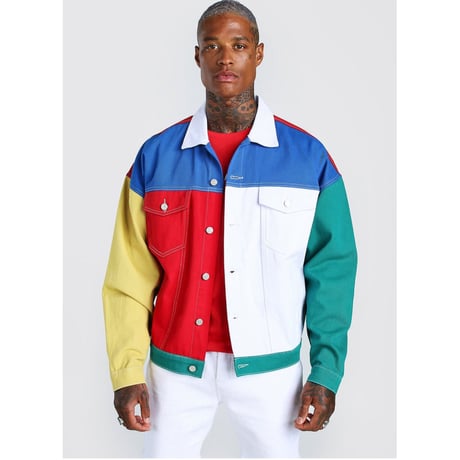 BOOHOO /COLOUR BLOCK Denim Jacket