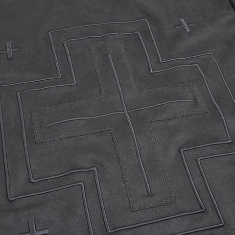 WOSS.official/ Oversized  Suede Crewneck DARK GRAY