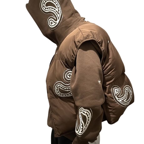 EPTM/PAISLEY PUFFER VEST（REVERSIBLE）”BROWN"