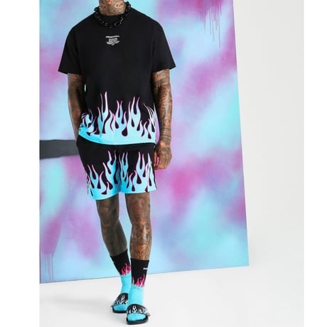 BOOHOO × Migos /Flame shorts BLACK