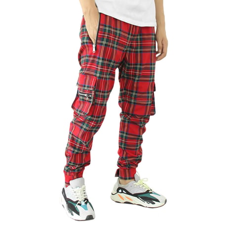 URKOOL/Military PantsーRed Plaid