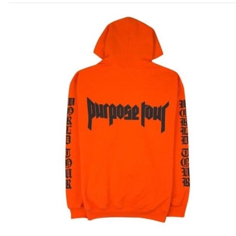 Purpose tour/Justin bieber official STAFF フーディー オレンジ