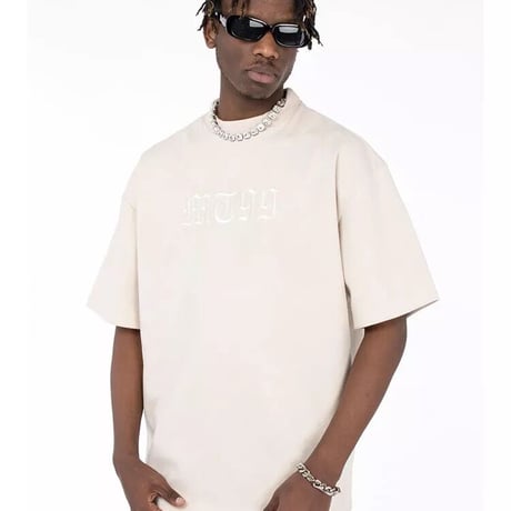 WOSS.official/ Oversized  Suede Embroid TOPS "CREAM"