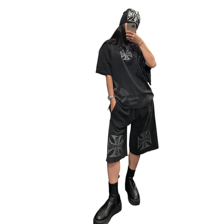 West Coast Choppers/ Logo Bleach Tee "Vintage BLACK"