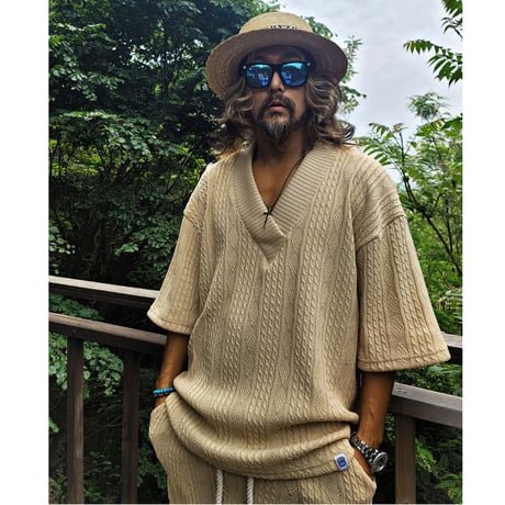 By The R/ Summer Knit Pants SET UP "BEIGE"