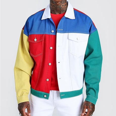 BOOHOO /COLOUR BLOCK Denim Jacket