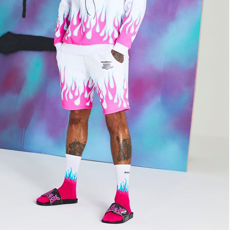 BOOHOO × Migos /Flame shorts White