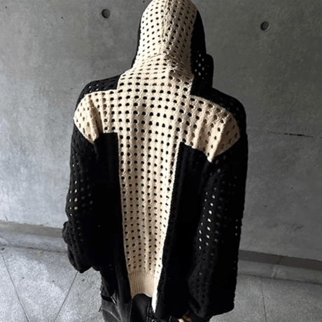 Mismatch NYC/Full Zip Up Knit Hoodie