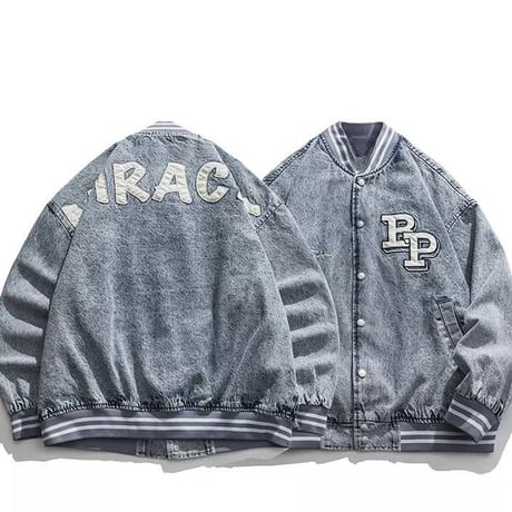 WOSS.official/ Denim Varsity Jacket