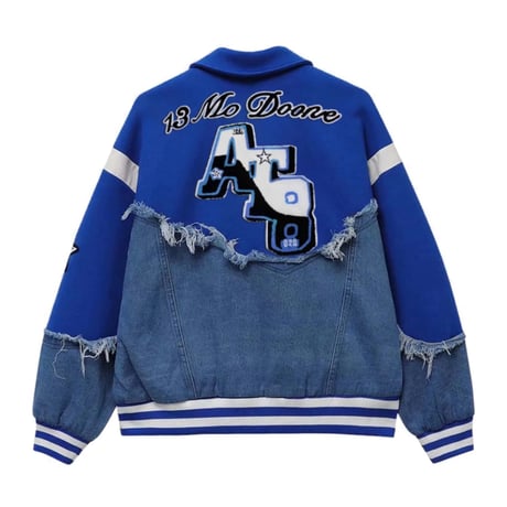 Mismatch NYC/ Denim Custom stadium Jacket