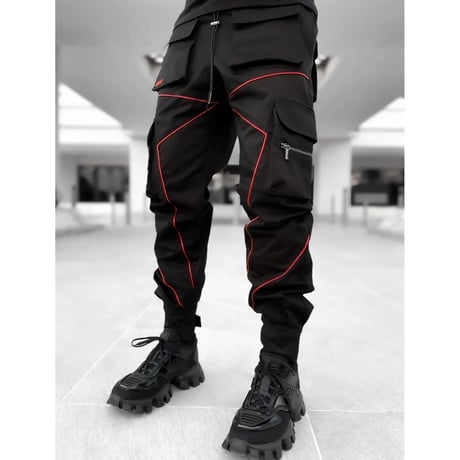 GUAPI/ Metallic Chrome cargo pants  "RED"