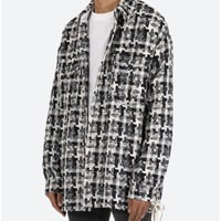 MNML/Tweed flannel Shirts WHITE