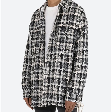 MNML/Tweed flannel Shirts WHITE
