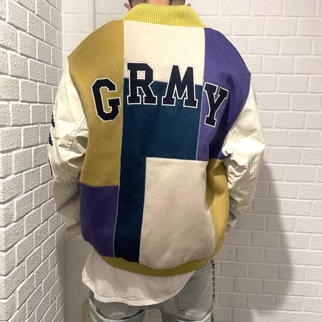GRMY/WOOL Baseball Jacket "NAVY"