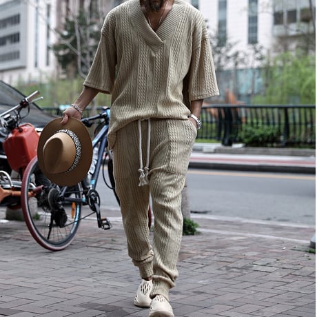By The R/ Summer Knit Pants SET UP "BEIGE"