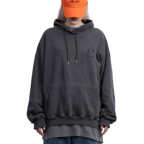 BLACK BLOND/BB logo smile  Hoodie  "VINTAGE BLACK"