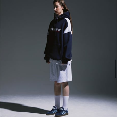 SAINT PAIN/Saint twotone Hoodie "Dark NAVY"