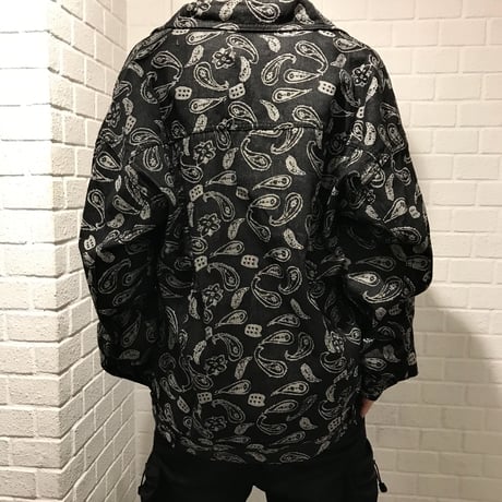 WOSS.official/Paisley denim jacket  Black