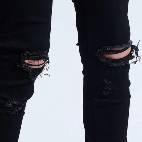 Crysp Denim/Black Damage denim