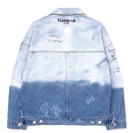 BLACK BLOND/HAND CUSTOM BLEACH Denim Jacket(BLUE)