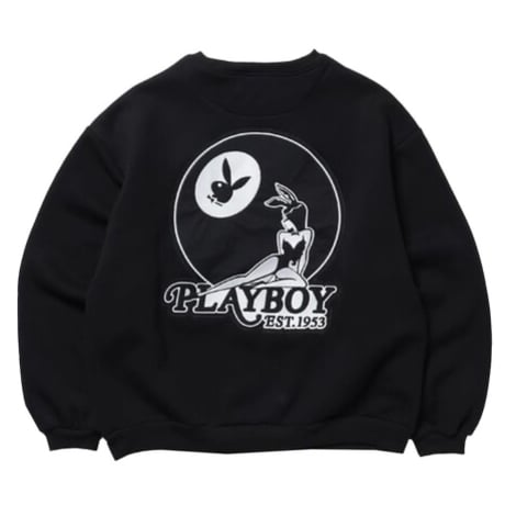 Playboy/Embroid Crewneck Sweatshirts "BLACK"