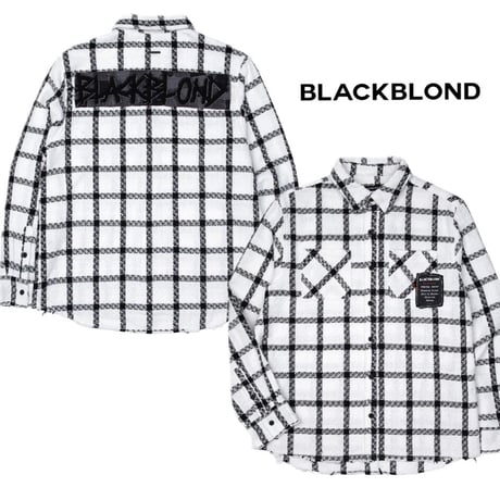 BLACK BLOND/Tweed Long  Jacket WHITE