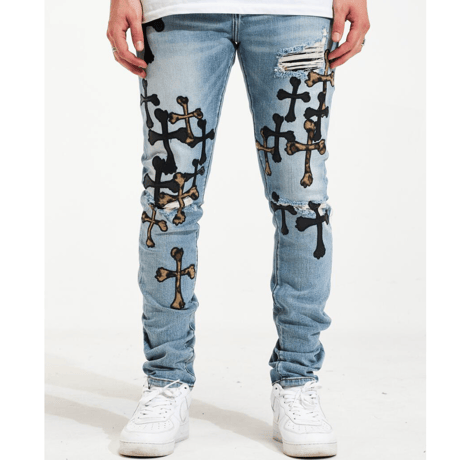 Crysp Denim/Cross Bone  denim