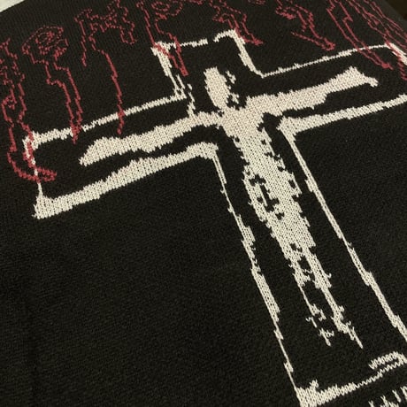 Mismatch NYC/ Cross Damage Knit  BLACK