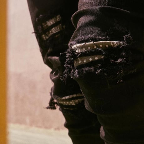 Crysp Denim/Black Paisley denim　”221-110”