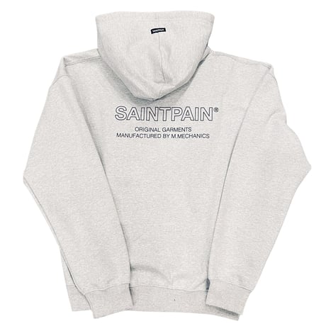SAINT PAIN/Back Logo Hoodie GRAY